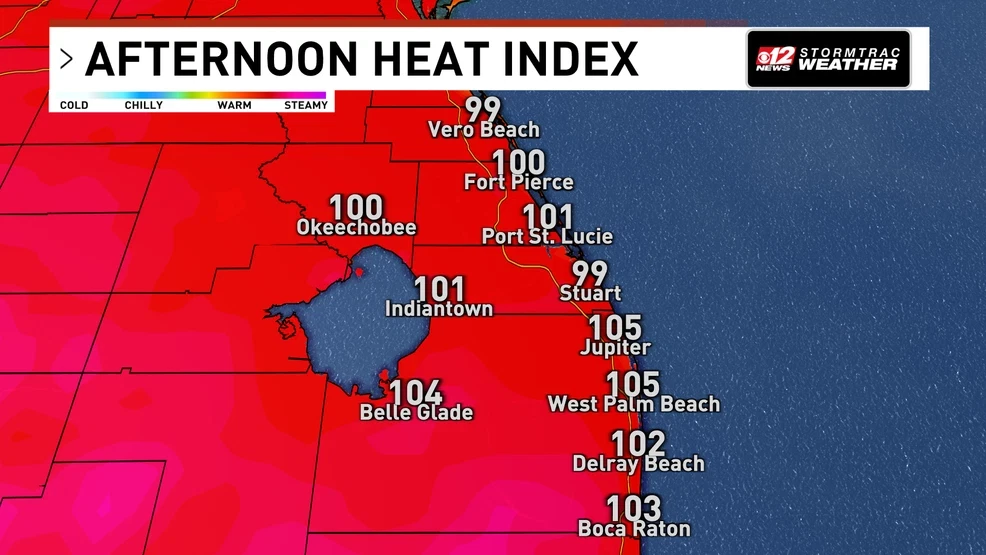Dangerous heat and a few storms for South Florida this afternoon