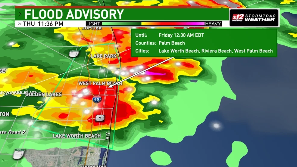 Flood Advisory for Palm Beach Co. through 12;30 a.m.