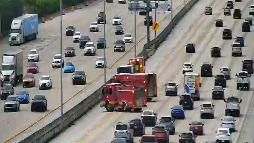 Emergency vehicles on scene at I-95 south exit 66 after incident