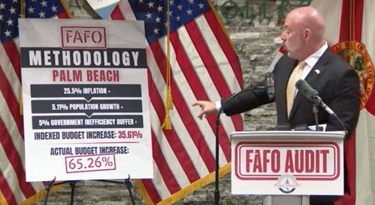 Florida CFO Blaise Ingoglia claims Palm Beach County wasted $1.2 billion over last 6 years